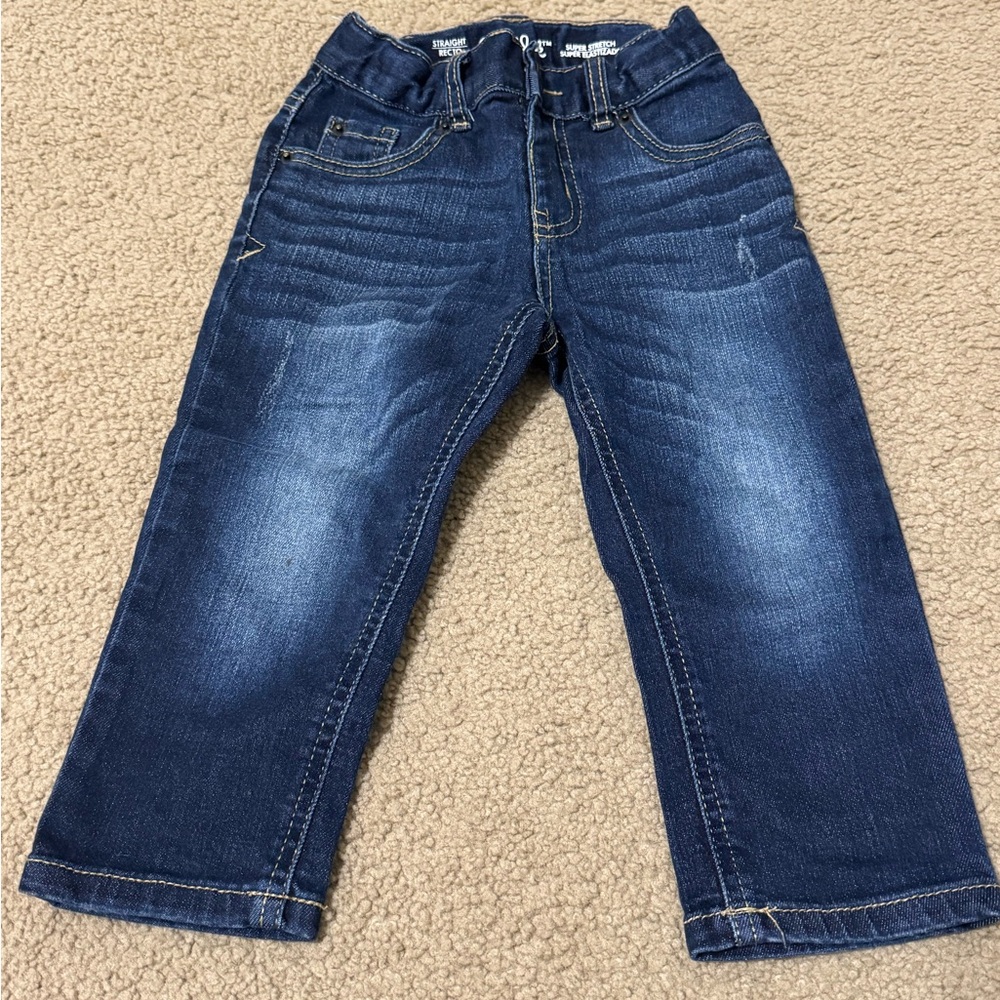 Cat & Jack Boys 2T Blue Denim Jeans - Stretch Straight